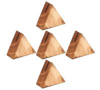 Healeved 5 Bases de Madera Redonda para Tarjetas de Visita y Fotos, Soporte Original y Rústico para Oficina o Fiesta de Cumpleaños, Paquete de 5 Piezas