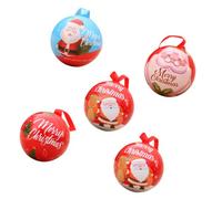 Healeved 5 Cajas de Hierro Forma de Bola para Dulces, Decoración Navideña Hueca para Árbol de Navidad, Almacenamiento Funcional para Fiestas Varios estilos
