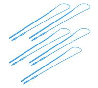 Healeved 5 Enhebradores de Cordón de Plástico Azul para Costura, Herramienta para Enhebrar Cordones y Elásticos de Pantalones Deportivos y Sudaderas, Utensilio de Costura Flexible
