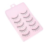 Healeved 5 Pares Pestañas Postizas Pestañas Postizas Naturales de Fibra Química Negras, Fáciles de Usar, Prácticas, para Mujer, Uso Personal y Profesional