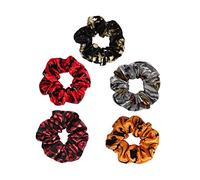 Healeved 5 piezas Coleteros Elásticos de Tela con Diseño Halloween para Niñas Accesorios para Cabello Cómodo y Duradero para Fiestas y Diario