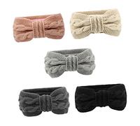 Healeved 5 Piezas Diadema Cálida De Hilo Acrílico Diadema De Ala Ancha Para Mujer Para Yoga y Caminar Invierno