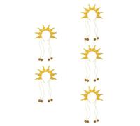 Healeved 5 Piezas Diadema de Tela No Tejida y Plástico para Fiesta y Carnaval de Fuego Naranja con Llamas Brillantes Accesorio Creativo para Adultos