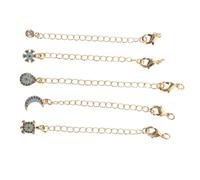 Healeved 5 Piezas Extensiones de Cadena de Joyería con Cierre de Langosta Kit de Cadenas Ajustables para Collares y Pulseras Accesorios DIY Dorado Resistente