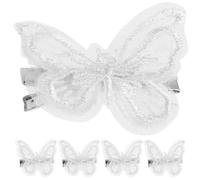 Healeved 5 Piezas Horquillas de Encaje Accesorio de Tejido Elegante Blanco Bordado de Insecto para y Mujeres para Diaria y Navidad