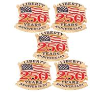 Healeved 5 pines con la bandera de UU.: broche del 250.º aniversario del Día de la Independencia. Pines de solapa con la bandera estadounidense para trajes, abrigos y suéteres.