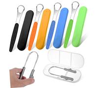 Healeved 5 Uds Raspador De Lengua Para Adultos Herramienta De Mano Raspador De Lengua Para Adultos Conjunto De Cuidado Bucal De Acero Inoxidable Limpiador Manual Raspadores De Lengua De