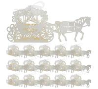 Healeved 50 cajas de papel con forma de carruaje para recuerdos de boda - Cajas caladas para dulces, regalos de fiesta, baby shower, graduación, cumpleaños, celebración, recuerdo, empaquetado 19,2 x