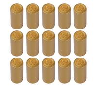 Healeved 50 Cápsulas Termorretráctiles Doradas para Sellado de Botellas de Vino Boca de 33mm, Material Pvc Ligero y Protector para Tienda de Vinos y Bares