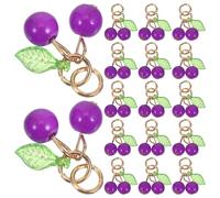Healeved 50 Colgantes de Cereza 3D Morados de Plástico 15 CM para Manualidades Dijes de Frutas a Granel para Pulseras Pendientes y Collares Accesorios Ligeros para Artesanía y Joyería