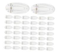 Healeved 50 Horquillas Transparentes De Una Sola Punta Para El Cabello Base De Clip Para Peluquería Hecha A Mano Sin Terminar Para Manualidades Transparentes