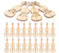 Healeved 50 Piezas de Recortes de Madera sin Terminar en Forma de Violín para Manualidades Diy, Accesorios para Pintar y Decorar, Ligereza Adecuado para Juguetes de Pintura y Proyectos