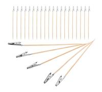 Healeved 50 Pinzas de Cocodrilo con Palo de Madera para Manualidades y Modelismo Sujetapapeles para Fotos Notas y Tarjetas Cierre Seguro para Aerógrafo y Pintura Uso Flexible en