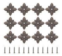 Healeved 50 placas traseras con forma de flor para pomos de armarios - Arandelas antiguas - Accesorios de juntas decorativas para herrajes de muebles para tiradores de cajas de madera y pomos de