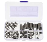Healeved 50 Unidades Juego de Insertos de Rosca Autorroscante M3 M5 M6 M8 | Plata, Protección de Rosca y Conexión Reforzada, con Estuche de Almacenamiento