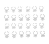 Healeved 500 Piezas Anillos Desechables para Maquillaje Portapigmentos y Pegamento para Pestañas sin Divisores Anillos Plásticos Pequeños para Microblading y Extensiones