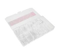Healeved 500piezas Placa Ungueal Transparente Uñas Postizas De Cobertura Completa Tipo Ataúd Para Manicura Casera Extensiones De Uñas Sin Esquinas
