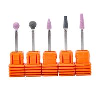 Healeved 5piezas Brocas para Uñas Herramienta de Pulido Cabezal de Rectificado de Cuarzo Brocas para Manicura para Pulir Uñas