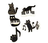 Healeved 5piezas Broche De Ramillete Lindo De Gato De Pines Esmaltados Notas Musicales Decorativas Para Mochilas y Ropa Accesorios Creativos De Moda