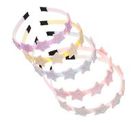 Healeved 5piezas Diademas Pelo Forma de Estrella Diadema Lentejuelas y Purpurina Polvo para Fiesta y Celebración