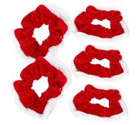 Healeved 5piezas Moño De Pelo De Terciopelo Para Mujer Gomas Elásticas Pelo Coleteros Navideños Para Niña Diademas De Terciopelo Para Fiesta De Navidad