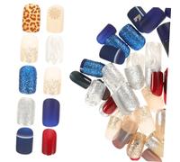 Healeved 6 Cajas Desgaste De Uñas Pegatinas Las Manos Gel Equipo Consejos Perforar Impresionar Polaco Brillantina Clavo Falso Tijeras Uña Del Dedo Del Pie Prensa- Uñas Postizas Abdominales