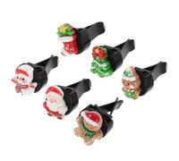 Healeved 6 Clips para Ventilación de Coche Navideños Diseño de Renos y Muñecos de Nieve, Accesorios para Ambientador de Coche, Decoración Navideña para Interior del Vehículo, Fácil