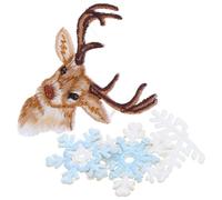 Healeved 6 Parches Termoadhesivos de Copos de Nieve Bordados para Coser, Resistentes al Desgaste, Ideales para Ropa y Chaquetas en Proyectos DIY de Invierno y Navidad