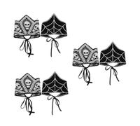 Healeved 6 Piezas Bandanas de Ganchillo Gótico con y Telaraña Pañuelo Negro para Halloween Diadema Mano para Mujer Accesorios de Pelo Cómodos y Originales