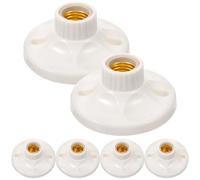 Healeved 6 Piezas Base de Lámpara E27 Casquillo de Cerámica Cuadrado Blanco, Portalámparas Portátil de Baquelita Instalación Fácil para Iluminación Colgante