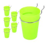Healeved 6 Piezas Contenedor de Almacenamiento Redondo para Tablero Perforado con Ganchos de Anilla, Diseño Ahorrador de Espacio, Acero Inoxidable y Plástico, Adecuado para Exhibidores