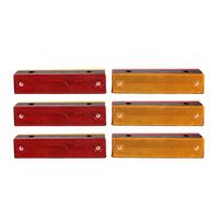 Healeved 6 Piezas Marcadores Reflectantes de Pavimento Rectangulares Señales de Seguridad para Entradas de Garaje y Pasos Peatonales Alta Durabilidad y Visibilidad Nocturna para Calles y