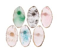 Healeved 6 Piezas Paleta de Resina para Mezcla de Colores de Uñas Diseño Chic y Forma de Círculos Irregulares, Herramienta Práctica para Viaje y Fácil de Limpiar Color Aleatorio