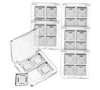 Healeved 6 Piezas Paleta de Sombras Vacía Transparente Cuadrada con Compartimentos Estuche Resistente para Almacenamiento Organizado y Prevención de Derrames para Maquillaje Mujeres y Niñas