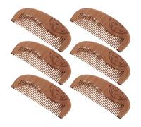 Healeved 6 Piezas Peine de Madera de Sándalo Peine de Dientes Anchos para Desenredar y Masajeador de Cabelludo Herramienta Portátil para Peinar Cabello Rizado y Mojado para Hombres y