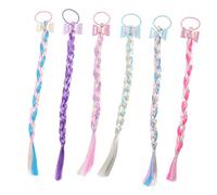 Healeved 6 Piezas Peluca Equipo Lazos Para El Cabello Para Niñas Pequeñas Cepillo De Pelo Paquetes De Cabello Humano Lazos Para El Cabello Para Real Cerda Oropel Fibra Química