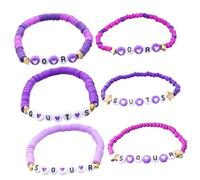 Healeved 6 Piezas Pulsera de cuentas talón Rosario Pulsera de moda pulseras estéticas pulsera para mujer pulseras con cuentas Pulseras para mujeres arcilla polimérica