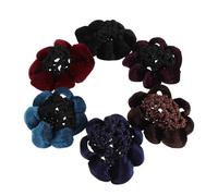 Healeved 6 Piezas Red Decorativa Vintage para Cabello con Borde Floral de Terciopelo Ligero, Reutilizable E Invisible, Adecuada para Peinados Profesionales y Competiciones de Danza