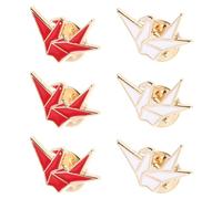 Healeved 6piezas Broche de Mil Grullas de Broches de Grulla de Origami Decorativos para Ropa Bufandas Bolsos Material Aleación Función Ornamental