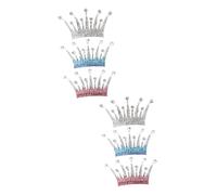 Healeved 6piezas Diademas De Para Niñas Brillantes Coloridos Peinetas Elegantes y Delicadas Para Cumpleaños Accesorios De Cabello Para Niñas Plateado Rosa Azul
