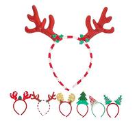 Healeved 6piezas Diademas Navideñas Estilo Navideño Banda Pelo Broche de Estrella Linda Diadema para Navidad Mixtas