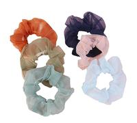 Healeved 6piezas Gomas Para Cabello De Organza Sólidos Diademas Elásticas Para Recogidos Accesorios De Moda Para Mujeres