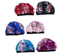 Healeved 6piezas Gorro De Dormir Estampado Gorro De Quimioterapia Satén Cómodo Colores Surtidos Banda Elástica Lavable