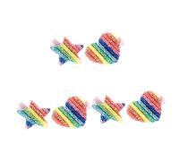 Healeved 6piezas Pasadores De Pelo De Arcoíris Brillo Para Mujeres y Niñas Horquillas Decorativas Forma De Estrella y Corazón