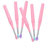 Healeved 6piezas Pinceles De Silicona Para Labios y Sombras De Ojos Pinceles Funda Aplicadores De Maquillaje Para Mujer Para Aplicar Brillo Labial y Sombras De Ojos