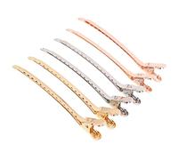 Healeved 6piezas Pinzas Metálicas Para Rastas y Moños Diy Accesorios De Peluquería Para Mujer Pinzas De Aleación De Aluminio Para Fijar El Cabello Para Cabello Grueso