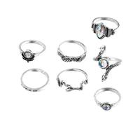 Healeved 7 Piezas Anillos de Moda Retro Diseño de Serpiente en Aleación, Fina Elaboración y Detalle Refinado para Uso Diario y Aniversario