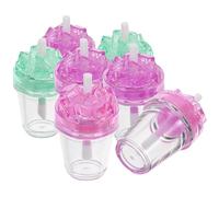 Healeved 7 Piezas Kit para Hacer Brillo de Labios Envases de Plástico Transparentes, Diseño Creativo y Tamaño Conveniente para Uso Diario y Viajes Color Aleatorio