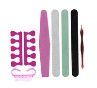 Healeved 7piezas Herramientas Para Arte De Uñas Separador De Dedos y Tenedor Para Cutículas Kit De Manicura Portátil Para Uso Casa y Viajes
