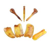 Healeved 7piezas Palitos De Masaje Raspadores Para Facial y Corporal Tabla Raspadora Guasha Placa Raspadora Herramienta De Masaje Spa